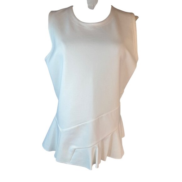 NWT J.Crew Medium Off White Sleeveless Peplum - Picture 1 of 16